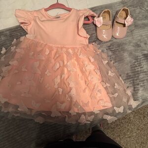 Adorable Pink Dress with Matching Shoes